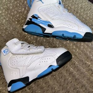 Kids White and Blue Sneakers